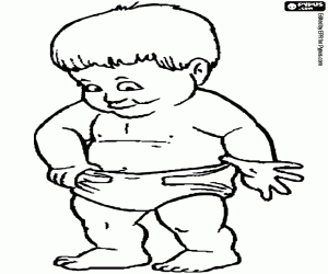 Een baby in zijn eerste stappen kleurplaat