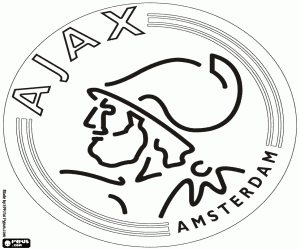 Badge van Ajax Amsterdam kleurplaat