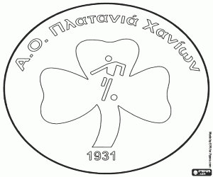 Badge van AO Platanias kleurplaat