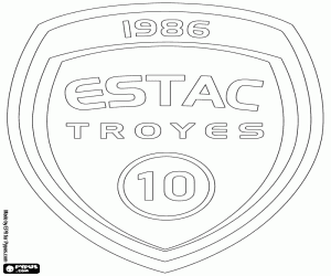 Badge van ESTAC Troyes kleurplaat