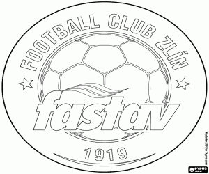 Badge van FC Fastav Zlín kleurplaat