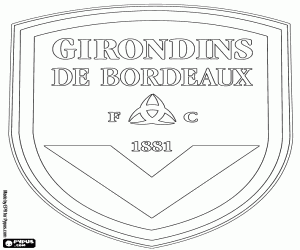 Badge van FC Girondins de Bordeaux kleurplaat
