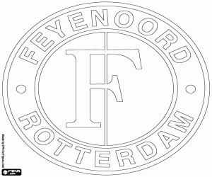 Badge van Feyenoord Rotterdam kleurplaat