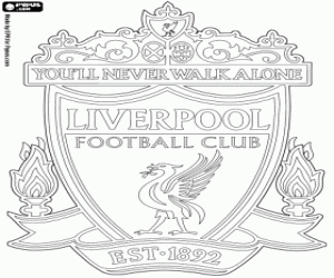 Badge van Liverpool FC kleurplaat