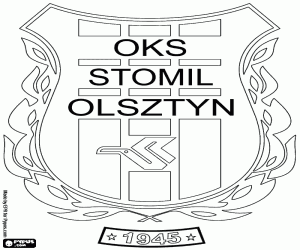 Badge van OKS Stomil Olsztyn kleurplaat