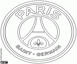 Badge van Paris Saint-Germain FC kleurplaat