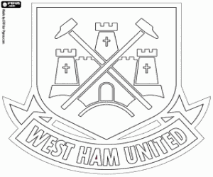 Badge van West Ham United kleurplaat