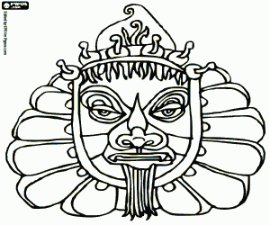 Balinese masker kleurplaat