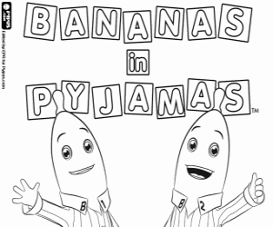 Bananas in Pyjamas logo kleurplaat
