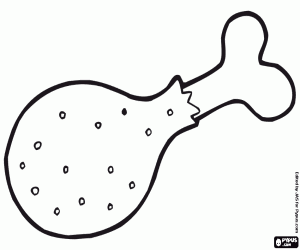 Een barbecue kip kleurplaat