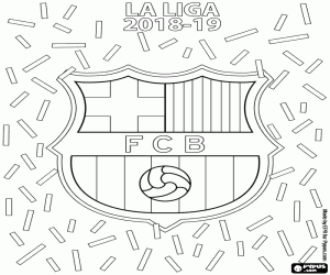 Barça, kampioen 2018-2019 kleurplaat