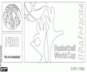 Basketbal Wereld Cup Spanje 2014 logo kleurplaat