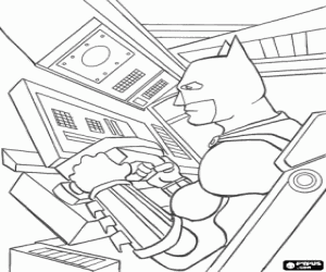 Batman in de Batmobile kleurplaat