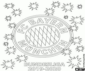 Bayern München, kampioen 2019-2020 kleurplaat