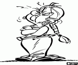 Bellefleur, vrouw van Gallische dorp kleurplaat