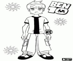 Ben 10 en de Omnitrix met het logo kleurplaat
