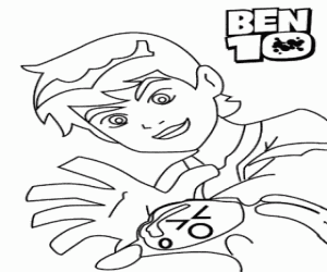 Ben 10 en de Omnitrix kleurplaat