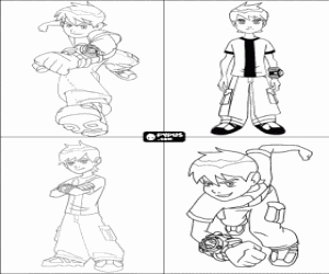 Ben 10 verjaardagsuitnodigingen kleurplaat