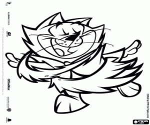 Benny, de danser kat kleurplaat