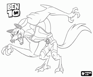 BenWolf, een Ben 10 alien kleurplaat