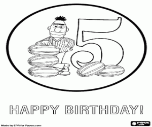 Bert en vijf meloenen voor 5 jaar kleurplaat