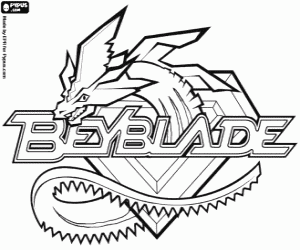 Beyblade logo met de draak kleurplaat