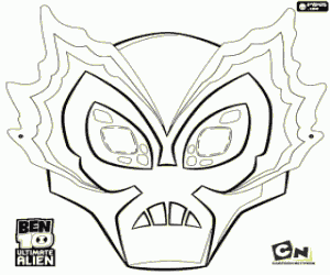 Big Chill masker. Ben 10 Ultimate Alien kleurplaat