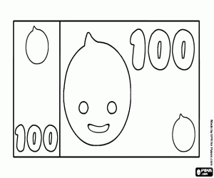 Biljet van 100, Bank van Pypus kleurplaat