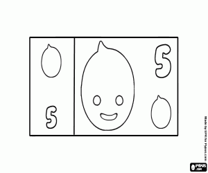 Biljet van 5, de kleinste kleurplaat