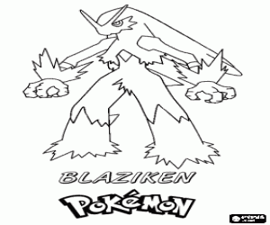 Blaziken, een Pokemon kleurplaat