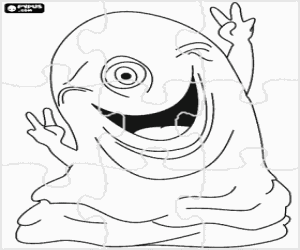 BOB de monster puzzel kleurplaat