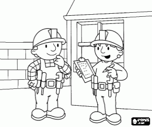 Bob en het Wendy organiseren de werken kleurplaat