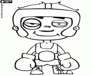 Een bokser na de bestrijding kleurplaat