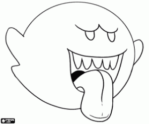 Een Boo, Super Mario Bros kleurplaat