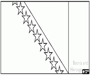 Bosnië en Herzegovina vlag kleurplaat