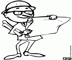 Een bouw-technicus kleurplaat