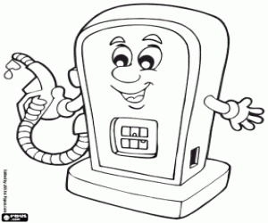 Een brandstofpomp kleurplaat