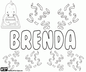 Brenda, meisjesnaam kleurplaat