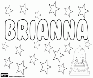 Brianna, Engelse naam kleurplaat