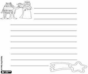 Een brief aan de koning Melchior kleurplaat