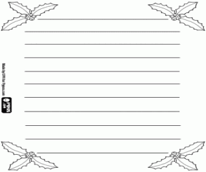 Brief met hulst voor Kerstmis kleurplaat