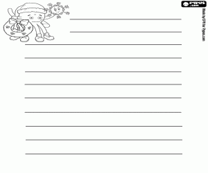 Brief met Pypus en Kerst decoraties kleurplaat