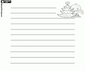 Brief met Pypus en kerstboom kleurplaat