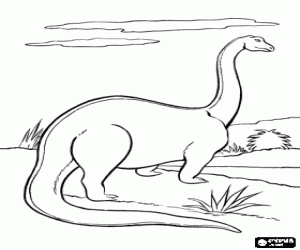Brontosaurus staren de horizon kleurplaat
