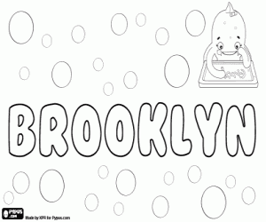 Brooklyn, unisex naam kleurplaat
