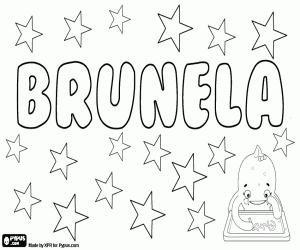 Brunela, naam voor meisje kleurplaat