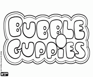 Bubble Guppies logo kleurplaat