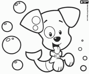 Bubble Puppy, een vis-puppy kleurplaat