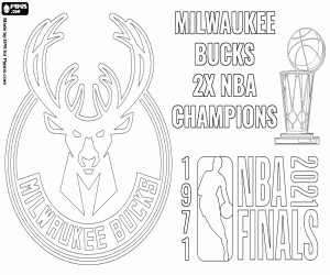 Bucks, NBA-kampioenen 2021 kleurplaat