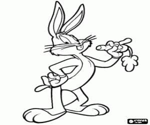 Bugs Bunny, Looney Tunes konijn kleurplaat
